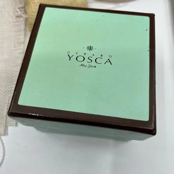 Vintage Signed Gerard Yosca Green Stone Necklace & Blue Chalcedony Pendant - Picture 13 of 16